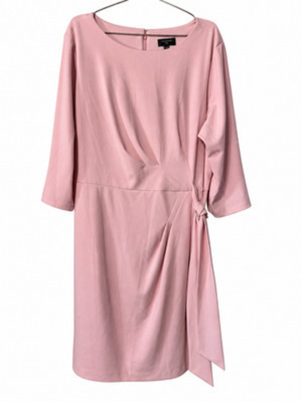Tahari ASL Pink Side Tie 3/4 Sleeve Career Dress Size 22W Plus